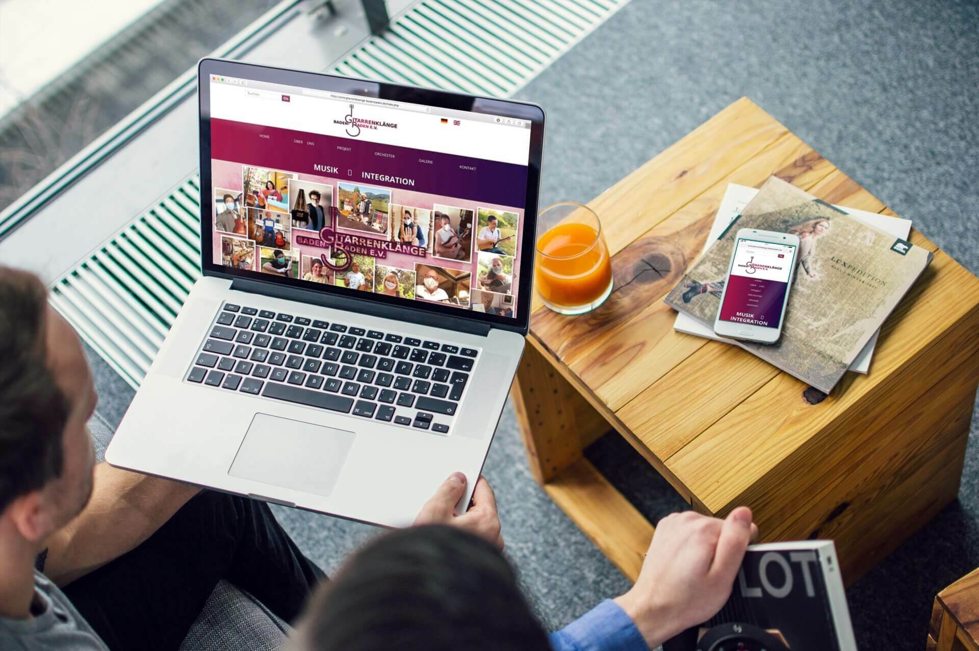 Création de site Web vitrine par l'agence Web Krysalidesign pour Gitarenklangen Baden Baden