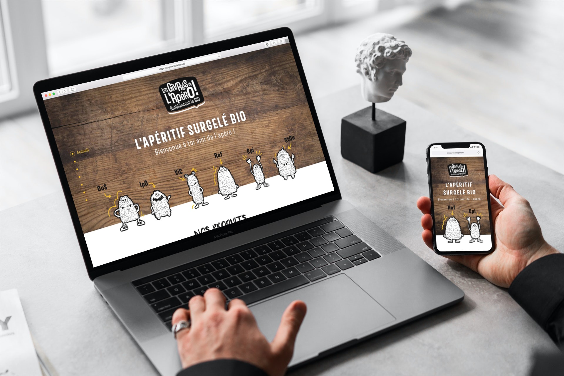Création de site Web vitrine par l'agence Web Krysalidesign pour Les givrés de l'apéro