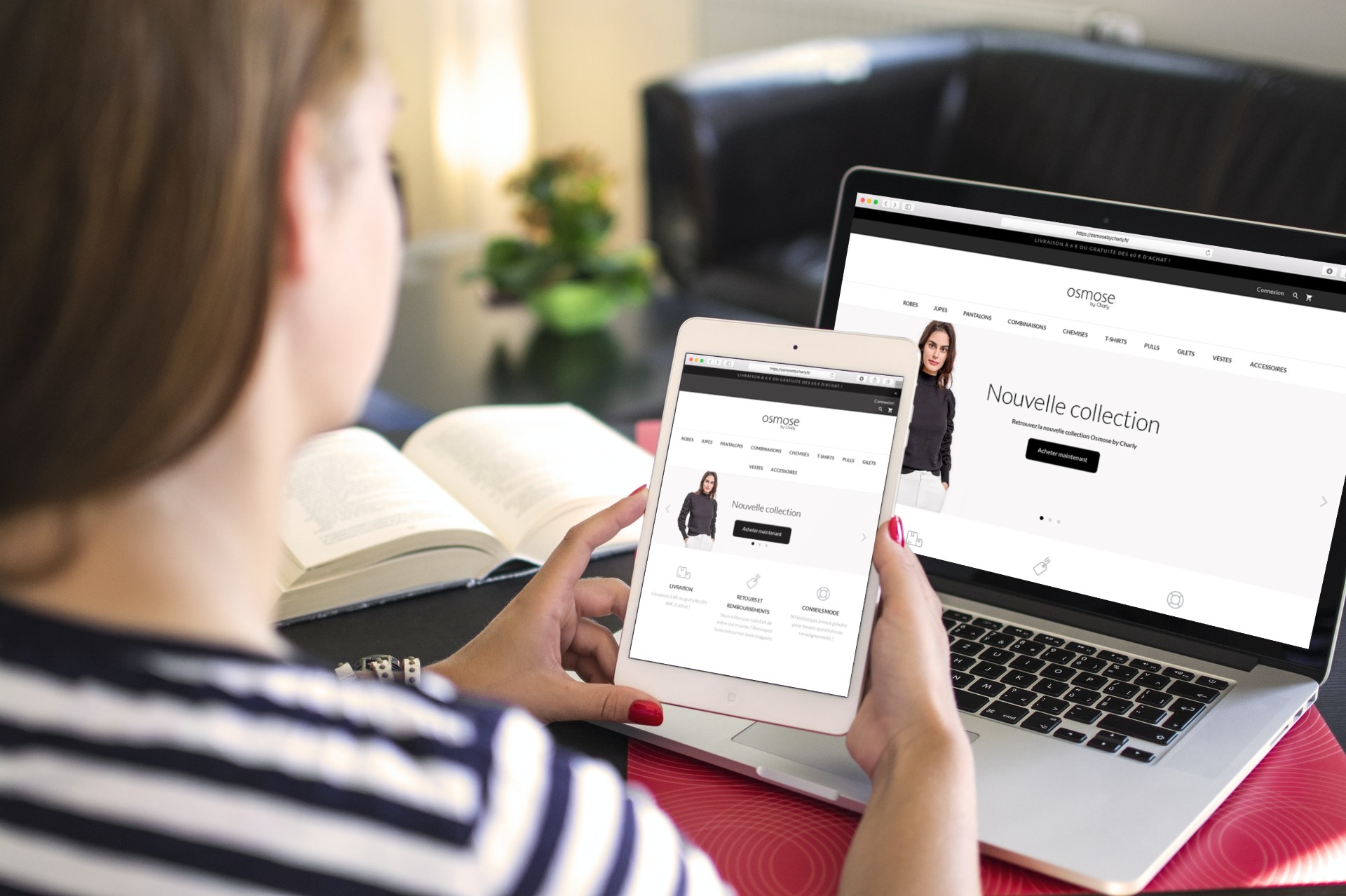 Création de site Web E-commerce par l'agence Web Krysalidesign pour Osmose by Charly
