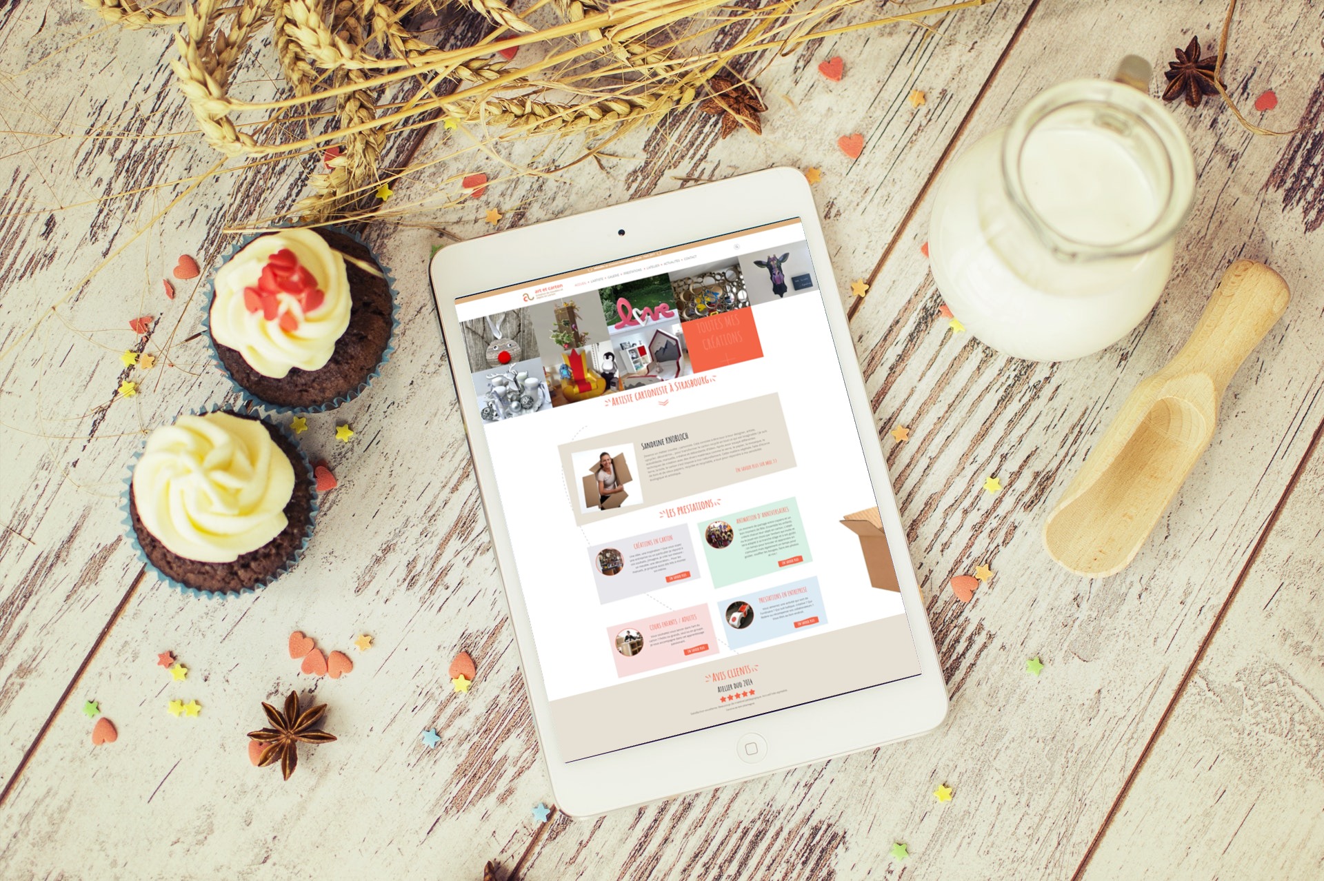Création de site Web vitrine par l'agence Web Krysalidesign pour Art et carton